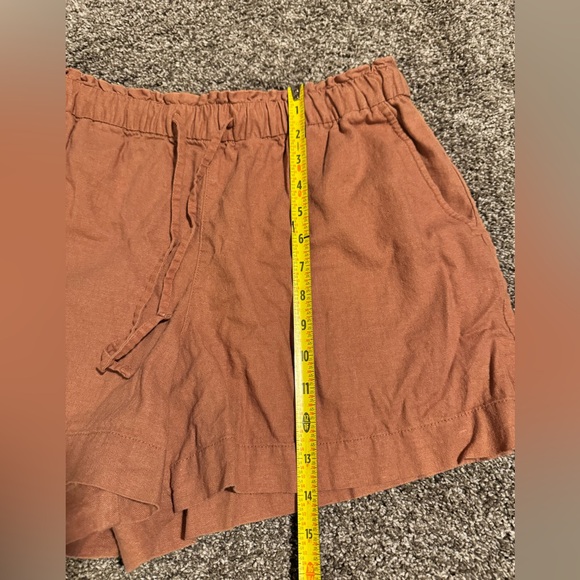 Gap Factory Casual Rustic Orange Linen Women's Shorts - Picture 6 of 10
